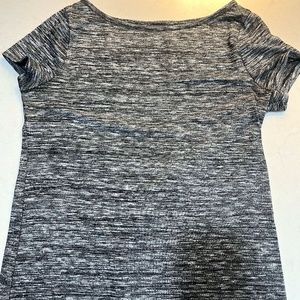 Ann Taylor Loft SS Black White Heather Tee Shirt Dress